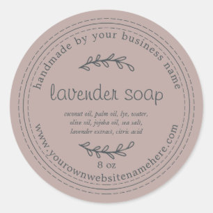 Rustic Handmade Lavender Soap Grey Classic Round Sticker