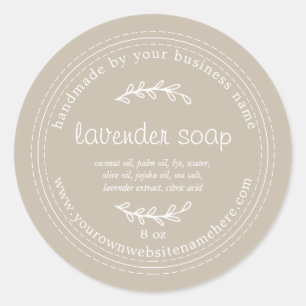 Rustic Handmade Lavender Soap Grey Classic Round Sticker