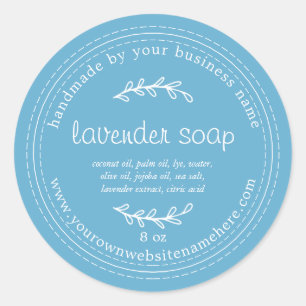 Rustic Handmade Lavender Soap Grotto Blue Classic Round Sticker