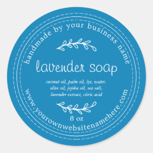 Rustic Handmade Lavender Soap Ibiza Blue Classic Round Sticker