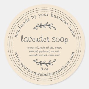 Rustic Handmade Lavender Soap Ivory Classic Round Sticker