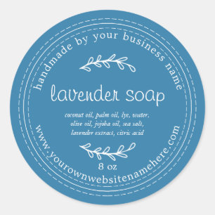 Rustic Handmade Lavender Soap Mediterranean Blue Classic Round Sticker