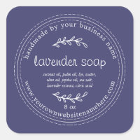 Rustic Handmade Lavender Soap Navy Blue