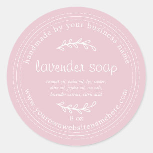 Rustic Handmade Lavender Soap Parfait Pink Classic Round Sticker