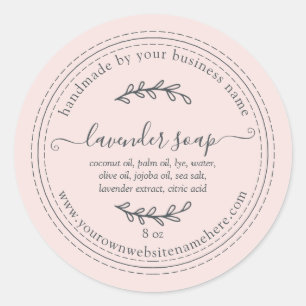 Rustic Handmade Lavender Soap Pastel Pink Classic Round Sticker