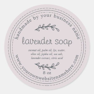 Rustic Handmade Lavender Soap Pastel Purple Classic Round Sticker