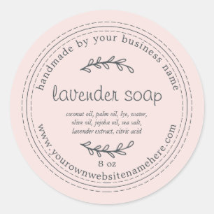 Rustic Handmade Lavender Soap Pink Classic Round Sticker