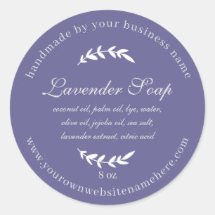 Rustic Handmade Lavender Soap Purple Classic Round Sticker