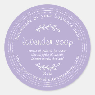 Rustic Handmade Lavender Soap Purple Classic Round Sticker