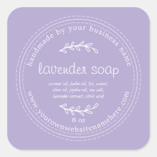 Rustic Handmade Lavender Soap Purple Square Sticker