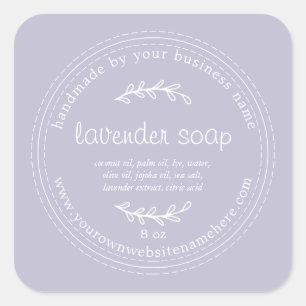 Rustic Handmade Lavender Soap Purple Square Sticker