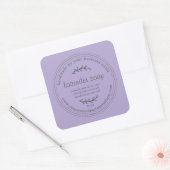 Rustic Handmade Lavender Soap Purple Square Sticker (Envelope)