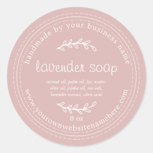 Rustic Handmade Lavender Soap Silver Pink Classic Round Sticker