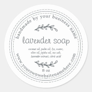 Rustic Handmade Lavender Soap White Classic Round Sticker