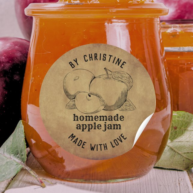 Rustic Handmade With Love apple Jam Label  (Creator Uploaded)