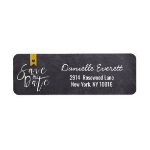 Rustic Handwritten Save The Date Script Address Return Address Label