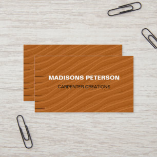 rustic handyman Wooden Carpentry Construction  Business Card