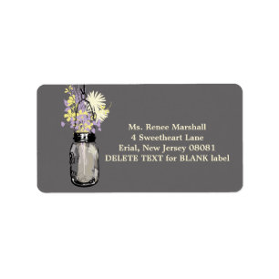 Rustic Hanging Mason Jar Wedding Label