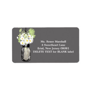 Rustic Hanging Mason Jar Wedding Label