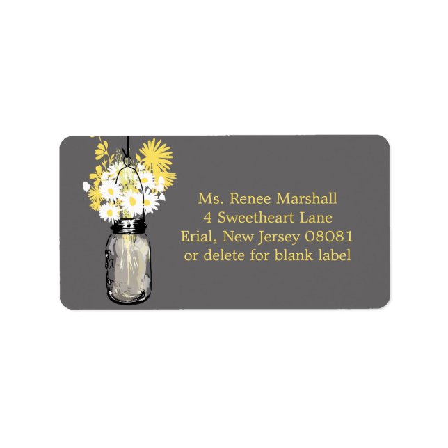 Rustic Hanging Mason Jar Wedding Label (Front)