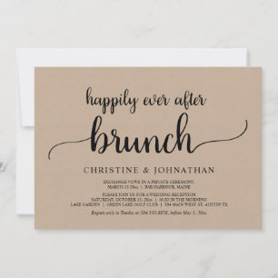 Rustic Happily Ever After Brunch Wedding Elopement Invitation