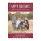 Rustic Happy Holidays Burgundy Photo