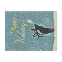 Rustic Happy Holidays Reindeer Christmas Card