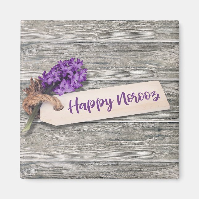 Rustic Happy Norooz Hyacinth - Magnet (Front)