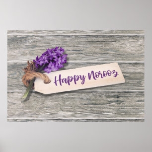 Rustic Happy Norooz Hyacinth - Poster