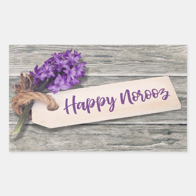 Rustic Happy Norooz Hyacinth - Sticker (Front)