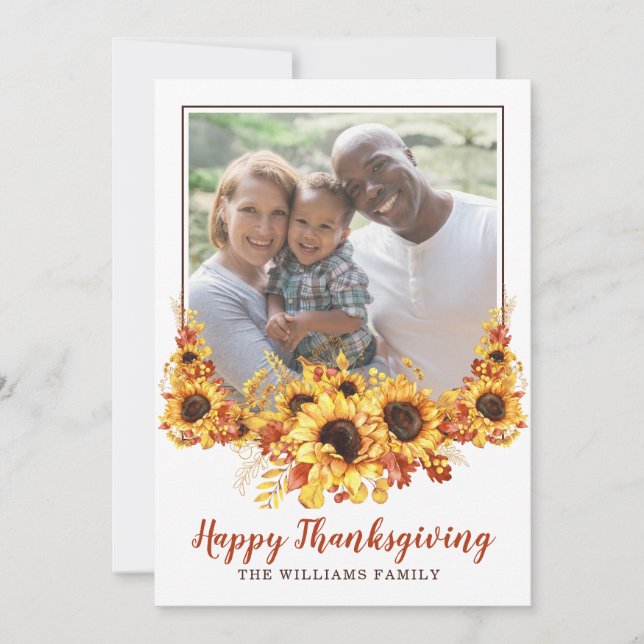 Rustic Happy Thanksgiving Photo  (Front)