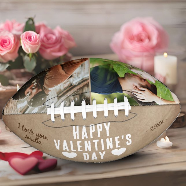 Rustic Happy Valentine's Day Boyfriend 2 Photo  Football (Creator Uploaded)