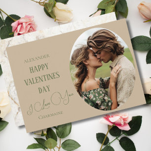 Rustic Happy Valentines Day Couple Photo Holiday Card