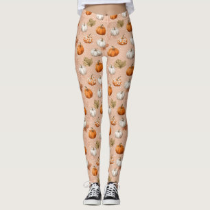 Rustic Harvest Autumn - Pumpkins & Leaves Leggings