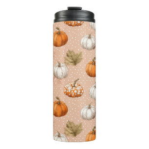 Rustic Harvest Autumn - Pumpkins & Leaves Thermal Tumbler