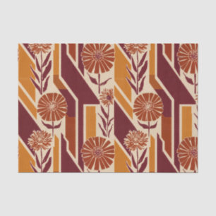 Rustic Harvest Floral Pattern in Earthy Tones Tissue Paper