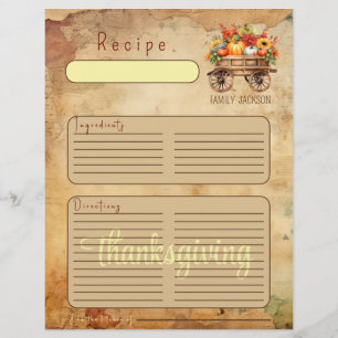 Rustic Harvest Pumpkin Thanksgiving binder page