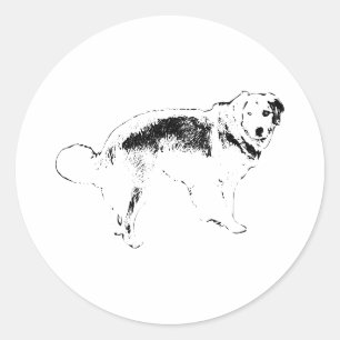 Rustic Harvest Pup Classic Round Sticker