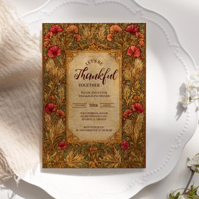 Rustic Harvest Thanksgiving Celebration Invitation (Creator Uploaded)