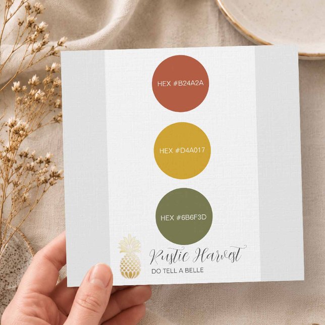 Rustic Harvest Wedding Colour Palette Invitation (rustic harvest fall wedding colors)