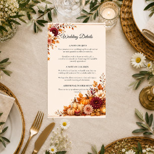 Rustic Harvest Wedding Enclosure Card