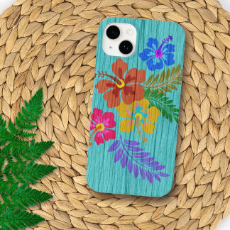 Rustic Hawaiian Flowers Print Case-Mate iPhone 14 Plus Case
