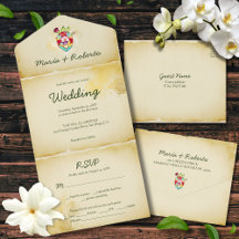 Rustic Heart All in One Mexican Wedding Invite