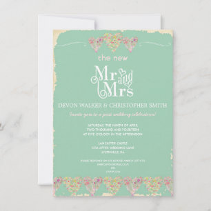 Rustic Hearts Chalkboard Post Wedding Invitation