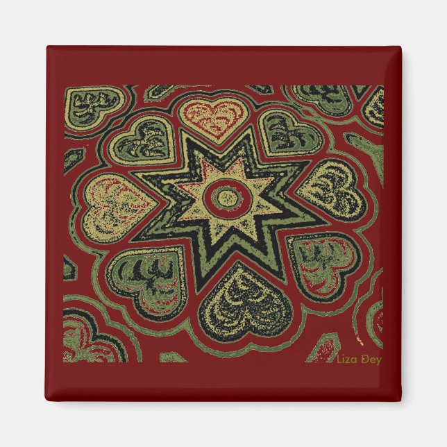 'Rustic Hearts' Magnet (Front)