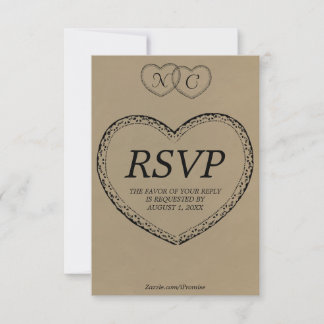Rustic Hearts RSVP Card