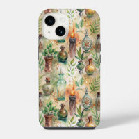 Rustic Herbalist Bottles Green Brown