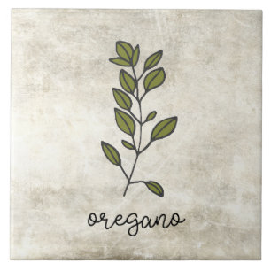 Rustic Herbs Oregano Farmhouse Ceramic Tile