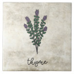 Rustic Herbs Thyme Farmhouse Ceramic Tile<br><div class="desc">Thyme herbs on a rustic background.  Simple script. Simple watercolor graphic was used to make this farmhouse ceramic tile.</div>