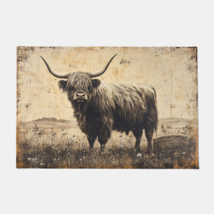 Rustic Highland Cattle Doormat